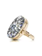 Ring Zircon 14K Yellow gold Vintage style vrc113y
